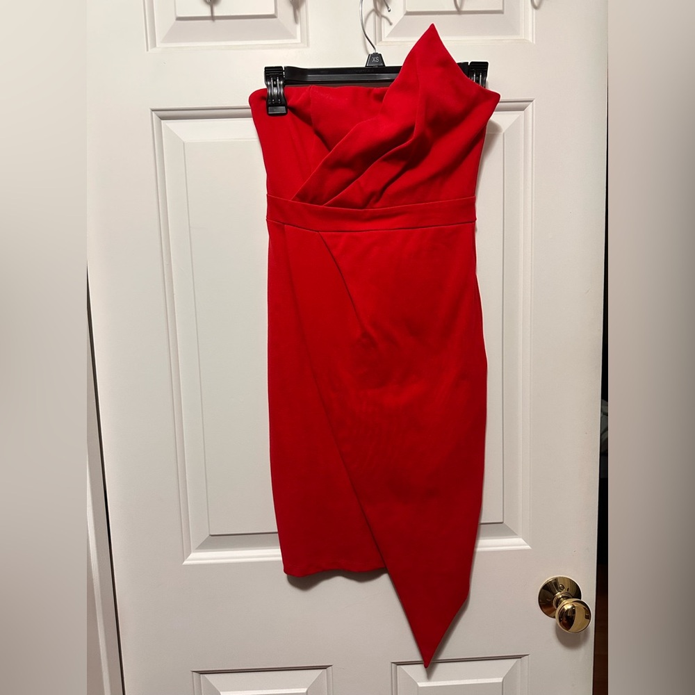 Lulu's Strapless Scarlet Dress